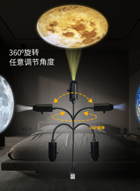 多款星球联动星空灯月球卧室创意LED小夜灯Logo投影灯网红背景灯