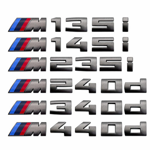 适用于宝马M135i车尾标铈灰色M550iX3M40i改装字母贴标M440dX5M标