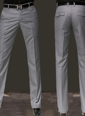 2026新品韩版免烫男生西裤修身直筒休闲裤潮流时尚灰色商务垂感裤