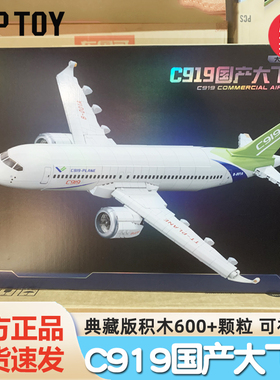 TOPTOY中国积木和谐号C919大型客机飞机和谐号列车拼装玩具摆件男