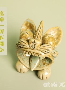 【先锋文创】云南沙溪古镇瓦猫盲盒摆件手工自制礼物每款都不一样