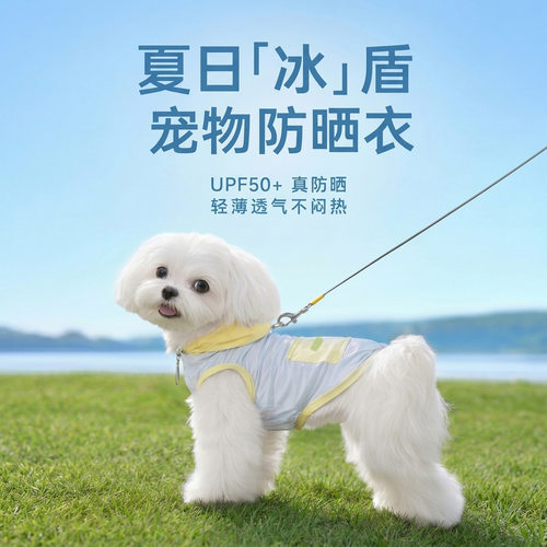 抖音爆款宠物防晒衣薄款透气冰丝背心狗狗凉凉衣连帽衣服防晒衣