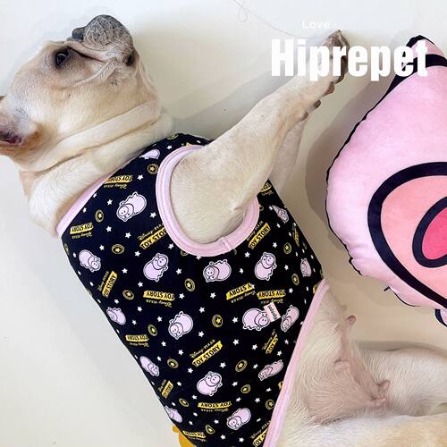 2023新款宠物春夏背心法斗柴犬可爱T恤泰迪比熊猫狗衣服跨境批发