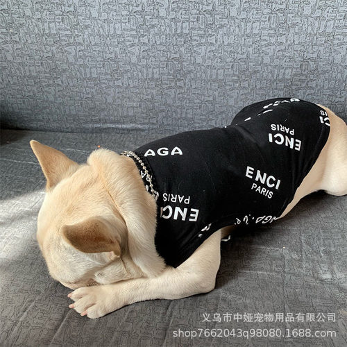 狗狗背心夏季薄纯棉透气宠物潮牌泰迪法斗雪纳瑞服装潮牌狗衣服