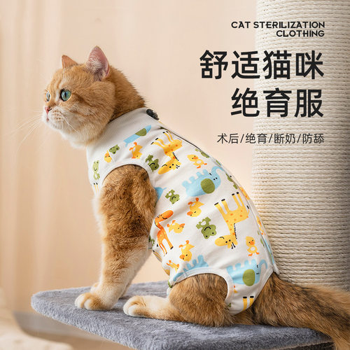 跨境专供猫咪绝育服术后防舔服宠物生理裤薄款透气母猫断奶服批发