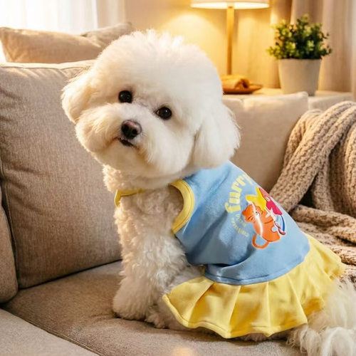 春夏款宠物狗狗猫咪衣服吊带背心小型犬猫咪印花可爱舒适宠物衣服