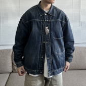 Gnomes 全手擦马骝14oz破坏水洗牛仔夹克复古日系工装 lab 22AW