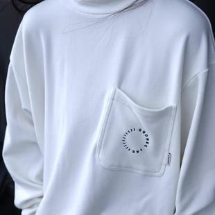 德绒柔软亲肤纯色小高领打底长袖 24AW 刺绣口袋T lab Gnomes