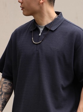 Gnomes lab 25SS 特织肌理混纺毛巾面料拉链半拉链Polo短袖