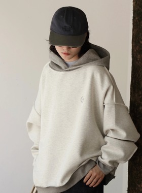 Gnomes lab 25AW 340g蓬松轻盈空气层双面穿撞色印花卫衣