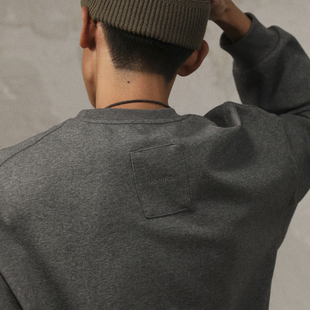 Gnomeslab24AW定番面料360g高密网纹弧形下摆圆领印花刺绣长袖