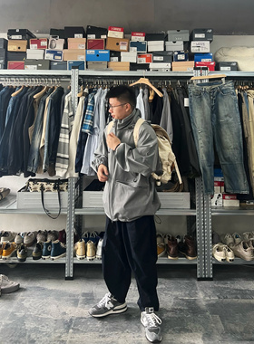 Gnomes lab 22AW 定织重磅灰色TR西装面料隐藏式帽子冲锋衣夹克