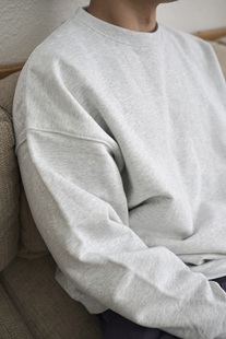 500g重磅高密度City 21aw boy廓形素色圆领套头卫衣 lab Gnomes