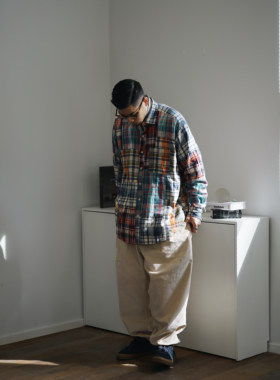 Gnomes lab 21AW 细坑条灯芯绒廓形City boy通勤长裤 复古国潮