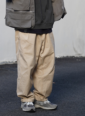 Gnomes lab 21aw日产面料高密度CHINO蜡染长裤 日系复古原创国潮