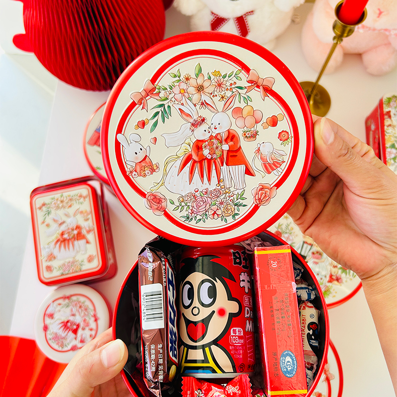 喜糖盒好享礼马口铁工厂直销手绘