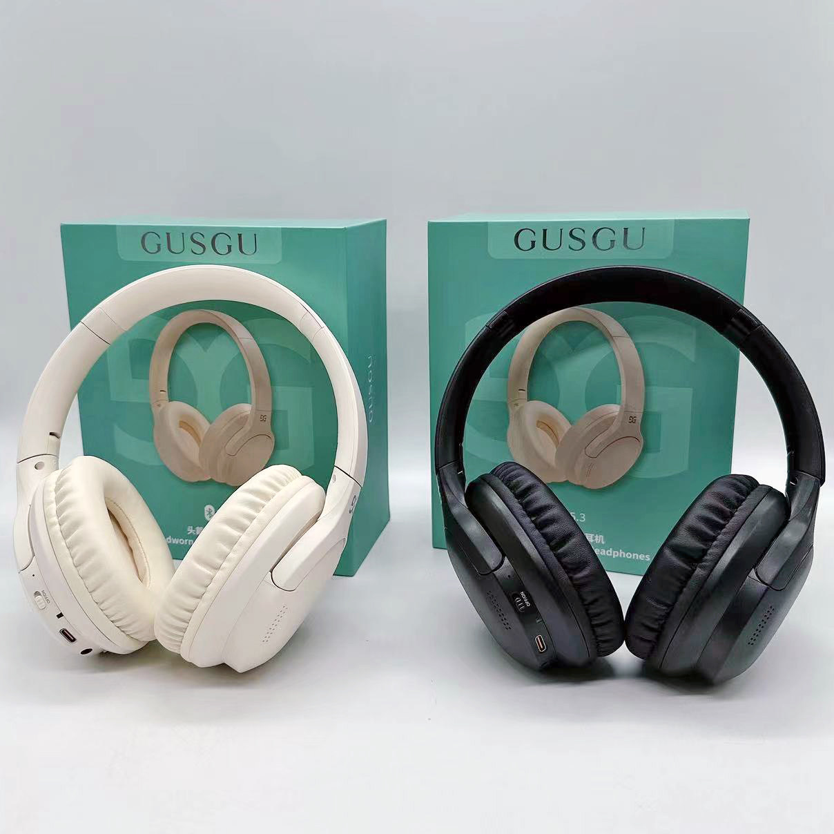 GUSGU蓝牙5.3全包耳头戴式蓝牙耳机重低音两用可插线无线立体声