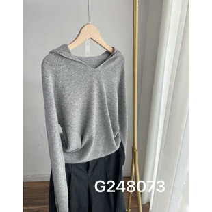 YM7002无缝一体成型经典百搭羊毛衫 连帽毛衣女2024秋冬