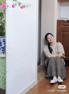 博主款 2102文艺风灰卡短袖衬衫上衣女2024春夏