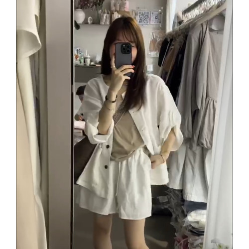 X天丝麻吊带＋罩衫+短裤三件套女2026夏新款防晒