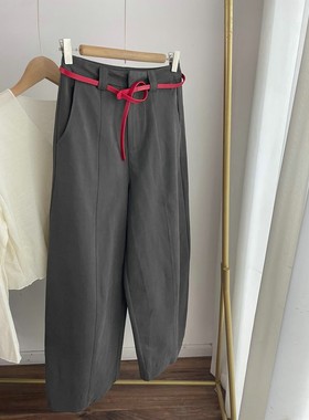 T4340裤型chao赞！灰色系弯刀裤 百搭休闲长裤女2025秋