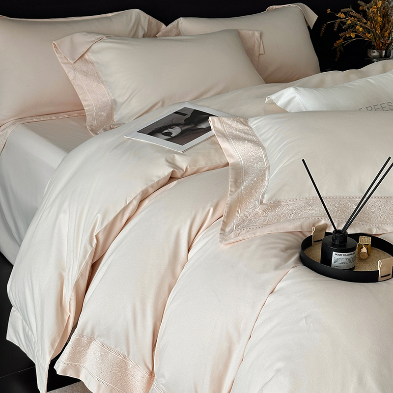 轻奢高端长绒棉纯色磨毛四件套