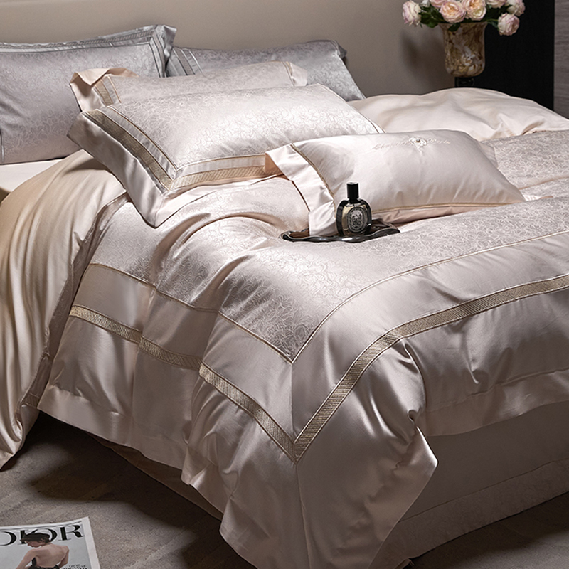 轻奢高端长绒棉色织提花四件套