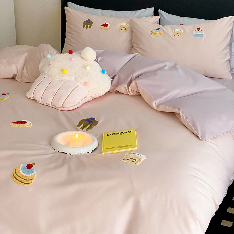 小清新高级感长绒棉毛巾绣四件套