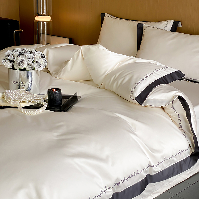 四件套高级感长绒棉刺绣轻奢