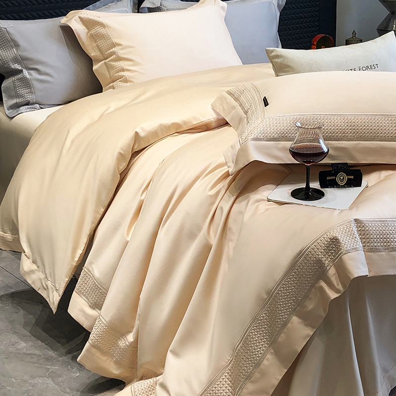 轻奢高端长绒棉纯色四件套