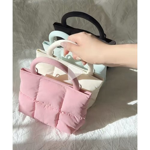 羽绒棉服手机包迷你小包时尚菱格方块斜挎收纳包杂物通勤手拎包女