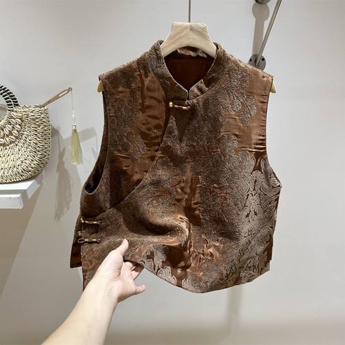 复古新中式立领盘扣马甲