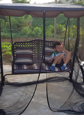 户外蚊帐吊椅吊床摇椅阳台室外网红艺术花园休闲秋千遮阳防水千秋