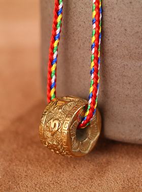 复古吊坠钛钢男六字真言护身符