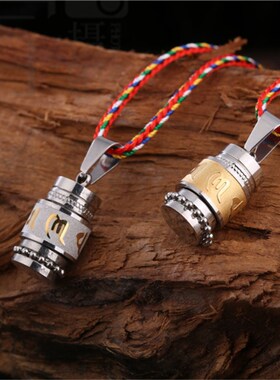 钛钢楞严吊坠男女士护身六字嘎乌盒情侣项链可打开