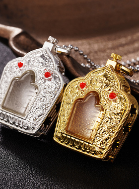 结缘透明嘎乌盒楞严咒吊坠双龙图案挂件男女民族风可打开装藏项链