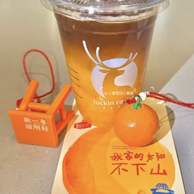 可定制新年高颜值瑞幸褚橘联名周边坐等好运心想事橙书包挂件跨年