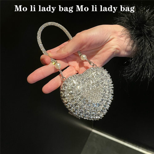 MOLI LADY BAG 欧美复古流行口红包爱心包高级感迷你包镶钻时尚