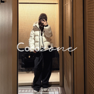 COCO ZONE 刘一一 初雪90白鹅绒连帽拉链高级感加厚保暖羽绒服女