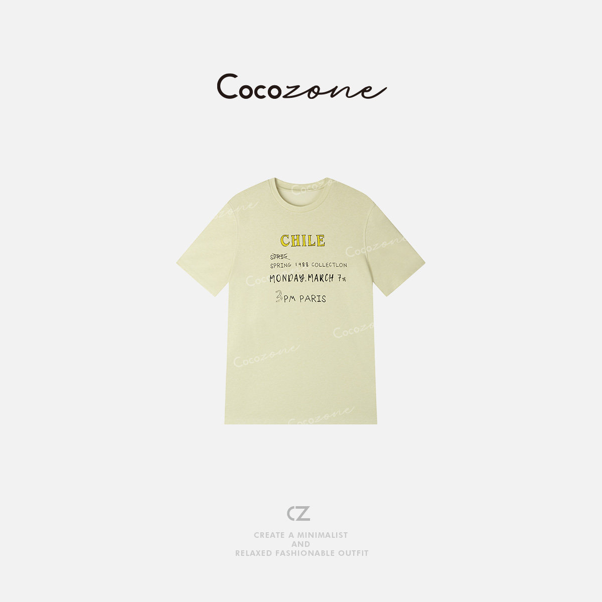 COCO ZONE刘一一夏季新款潮流美式字母印花圆领休闲百搭短袖T恤女