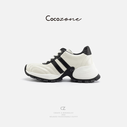 COCO ZONE 刘一一 2026秋季新款复古撞色厚底系带休闲鞋CD2A0083