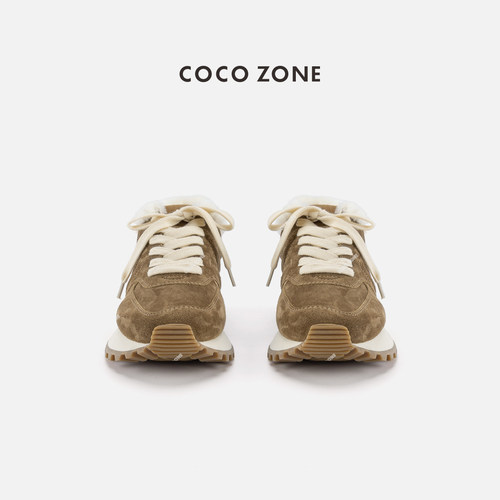 COCO ZONE 刘一一复古小众高级感厚底休闲鞋圆头系带女鞋CC2D2497