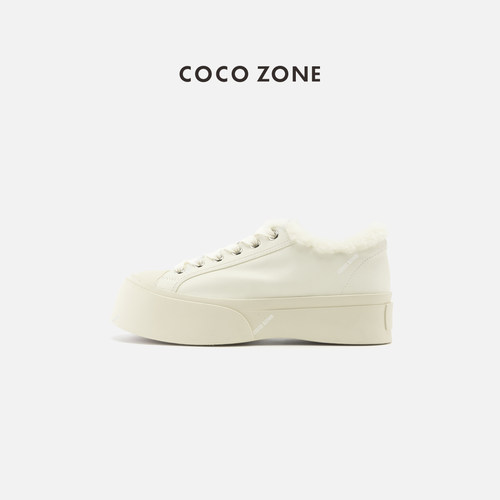 COCO ZONE 刘一一 早春保暖系带休闲鞋设计感拼色女鞋CC2C2338