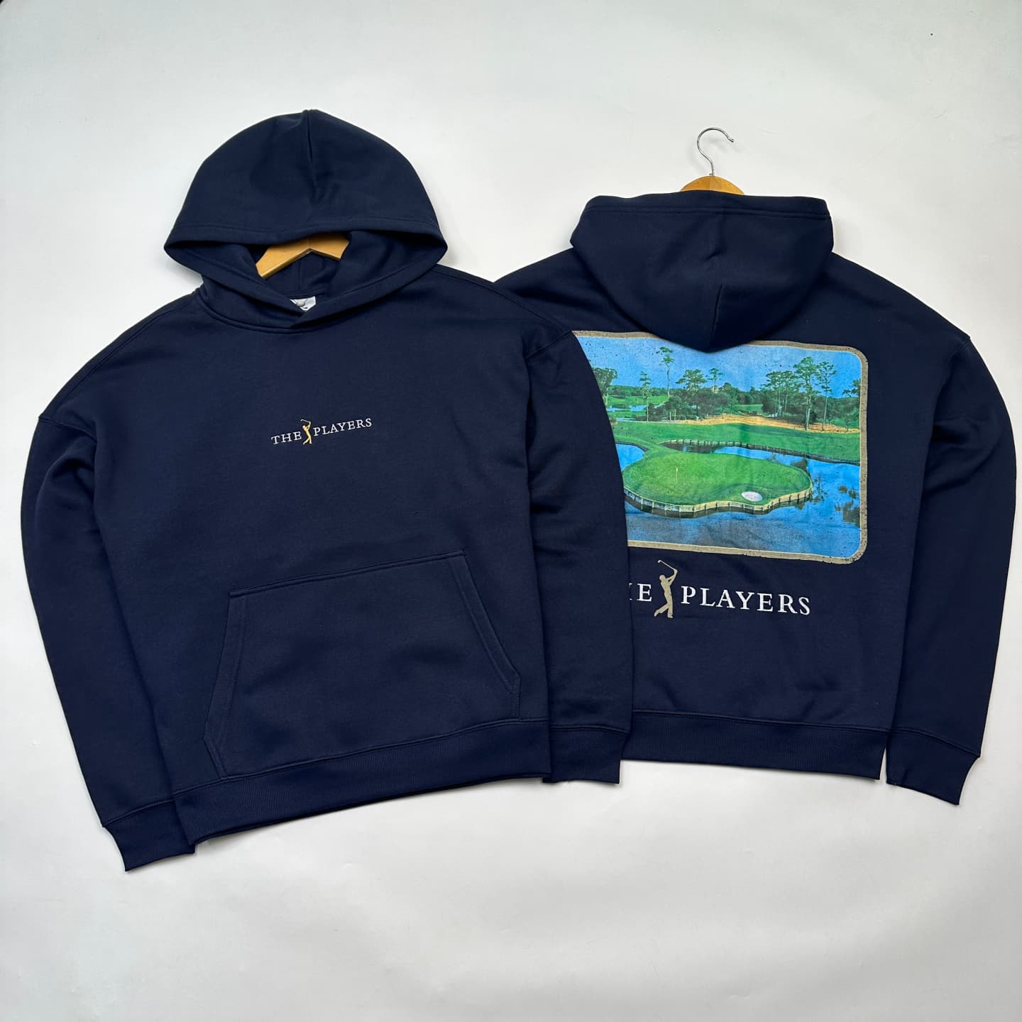 秋季新品 男士高尔夫连帽加绒卫衣 落肩袖宽松oversize大码绒衫男
