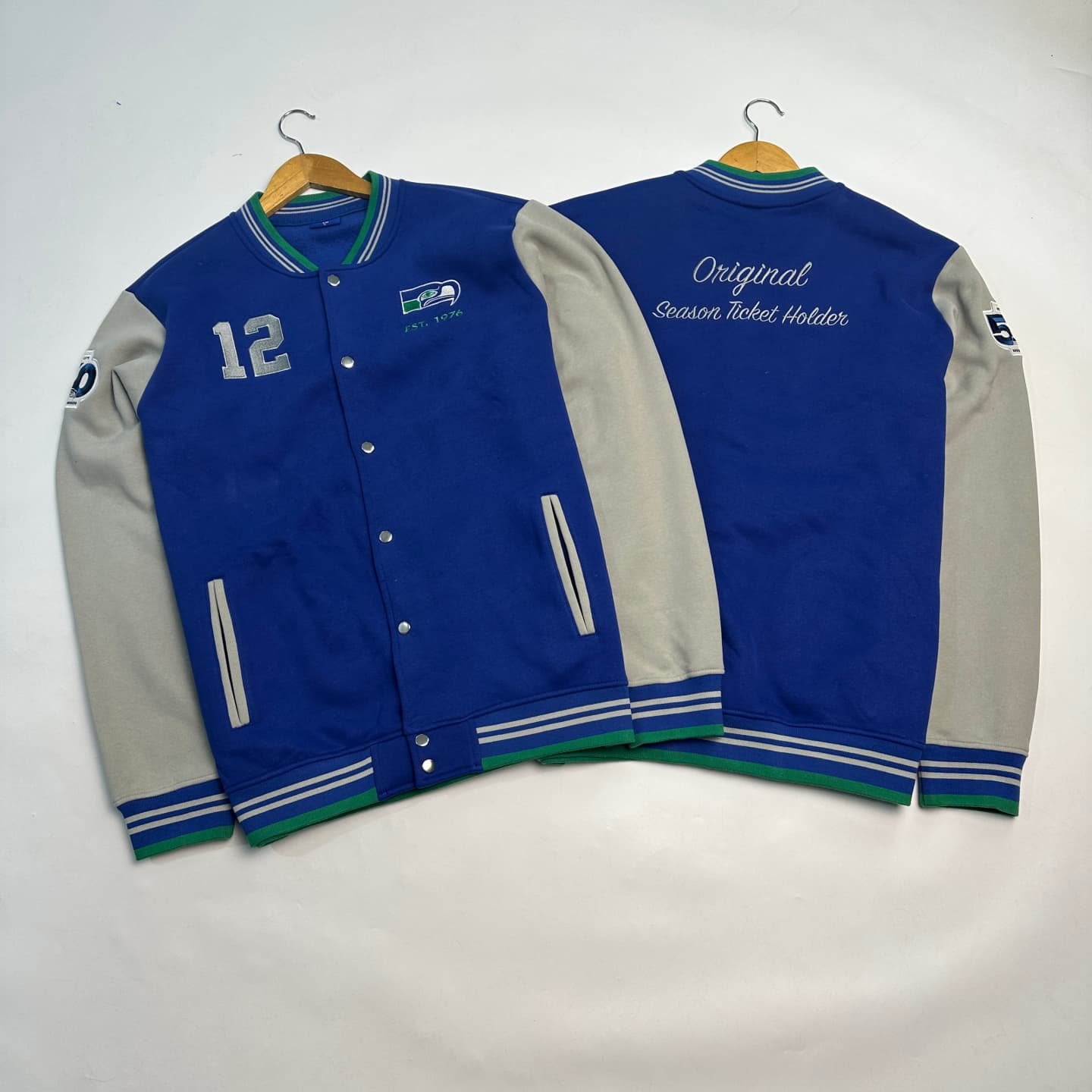 断码处理 北美橄榄球男士单排扣棒球开衫 万针刺绣LOGO拼接袖卫衣,运动服/休闲服装,棒球服,淘宝优惠券,粉丝福利购,淘宝优惠卷