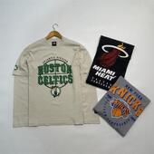 T恤 次品处理 出口以色列FOX美国篮球全棉水洗长袖 前后印花队标t