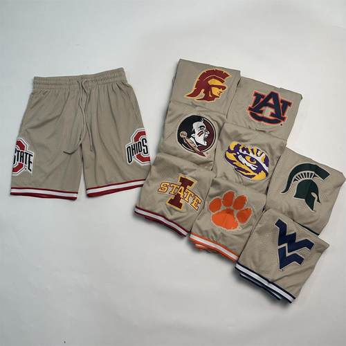 UG版NCAA男士双层网眼五分裤刺绣