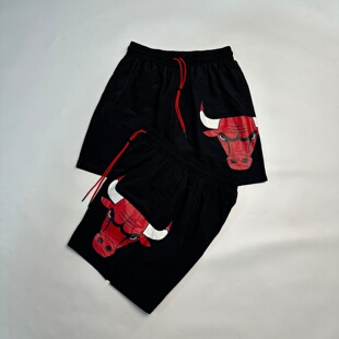 梭织短裤 福利款 美式 潮牌联名篮球男士 型胶印印花 不过膝盖宽松版