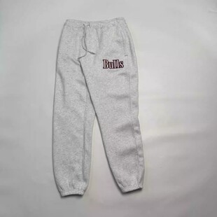 万针刺绣LOGO橡筋长裤 外贸尾货 加绒束口卫裤 篮球男士 北美潮牌版