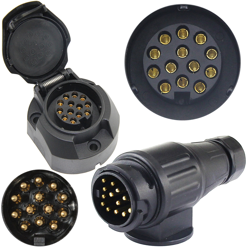 欧标13芯针拖车公母头13孔G550 r400坦克300长城越野炮电源连接器